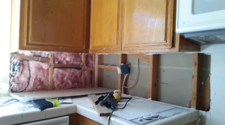 Before Photo #1 - Kitchen Backsplash Drywall Repair