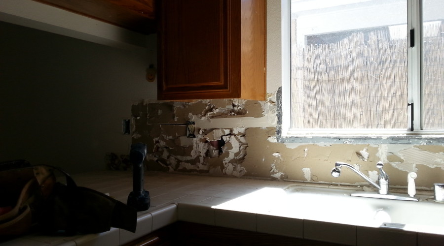 Before Photo #2 - Kitchen Backsplash Drywall Repair